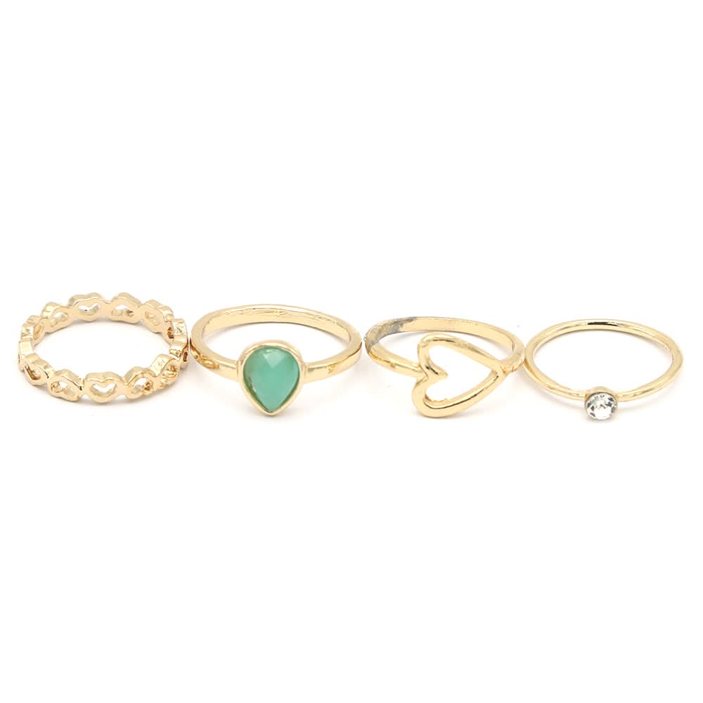 Women's Ring 4Pc - Green, Women, Finger Rings, Chase Value, Chase Value