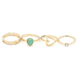 Women's Ring 4Pc - Green, Women, Finger Rings, Chase Value, Chase Value