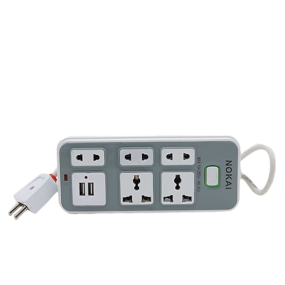 Nokai Extention Board With USB 49 - Grey, Home & Lifestyle, Extension Board, Chase Value, Chase Value