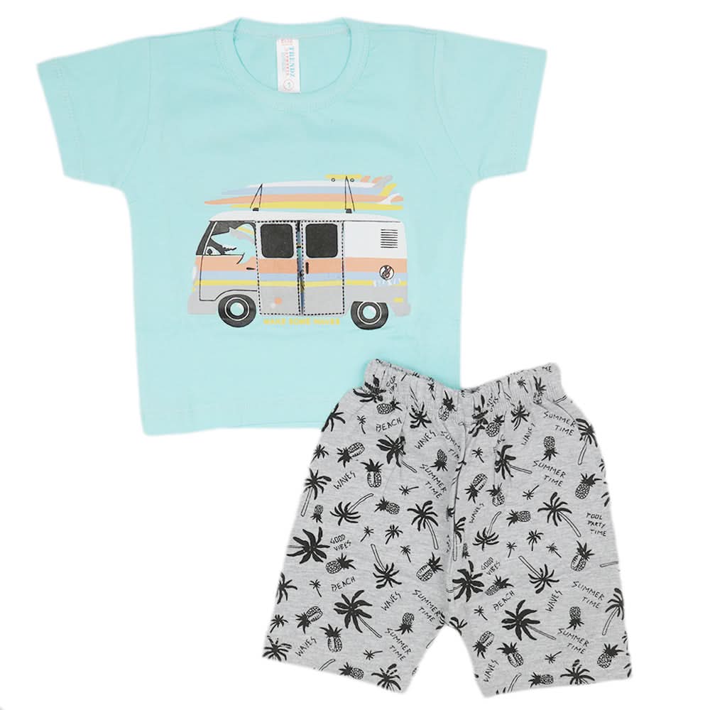 Newborn Boys Half Sleeves Suit - Sky Blue, Kids, Newborn Boys Sets And Suits, Chase Value, Chase Value