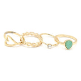 Women's Ring 4Pc - Green, Women, Finger Rings, Chase Value, Chase Value