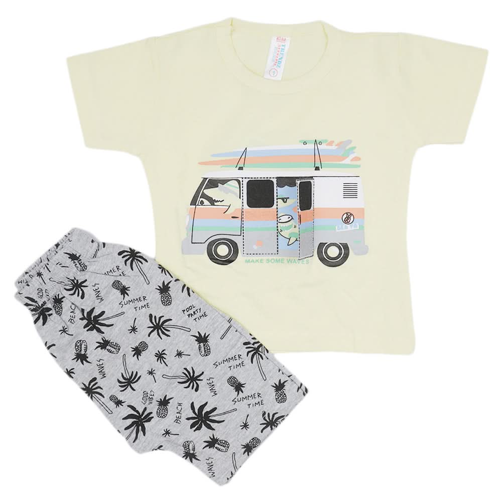 Newborn Boys Half Sleeves Suit - Lemon, Kids, Newborn Boys Sets And Suits, Chase Value, Chase Value