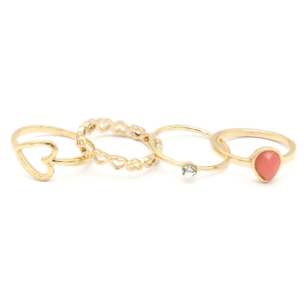 Women's Ring 4Pc - Peach, Women, Finger Rings, Chase Value, Chase Value