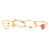 Women's Ring 4Pc - Peach, Women, Finger Rings, Chase Value, Chase Value