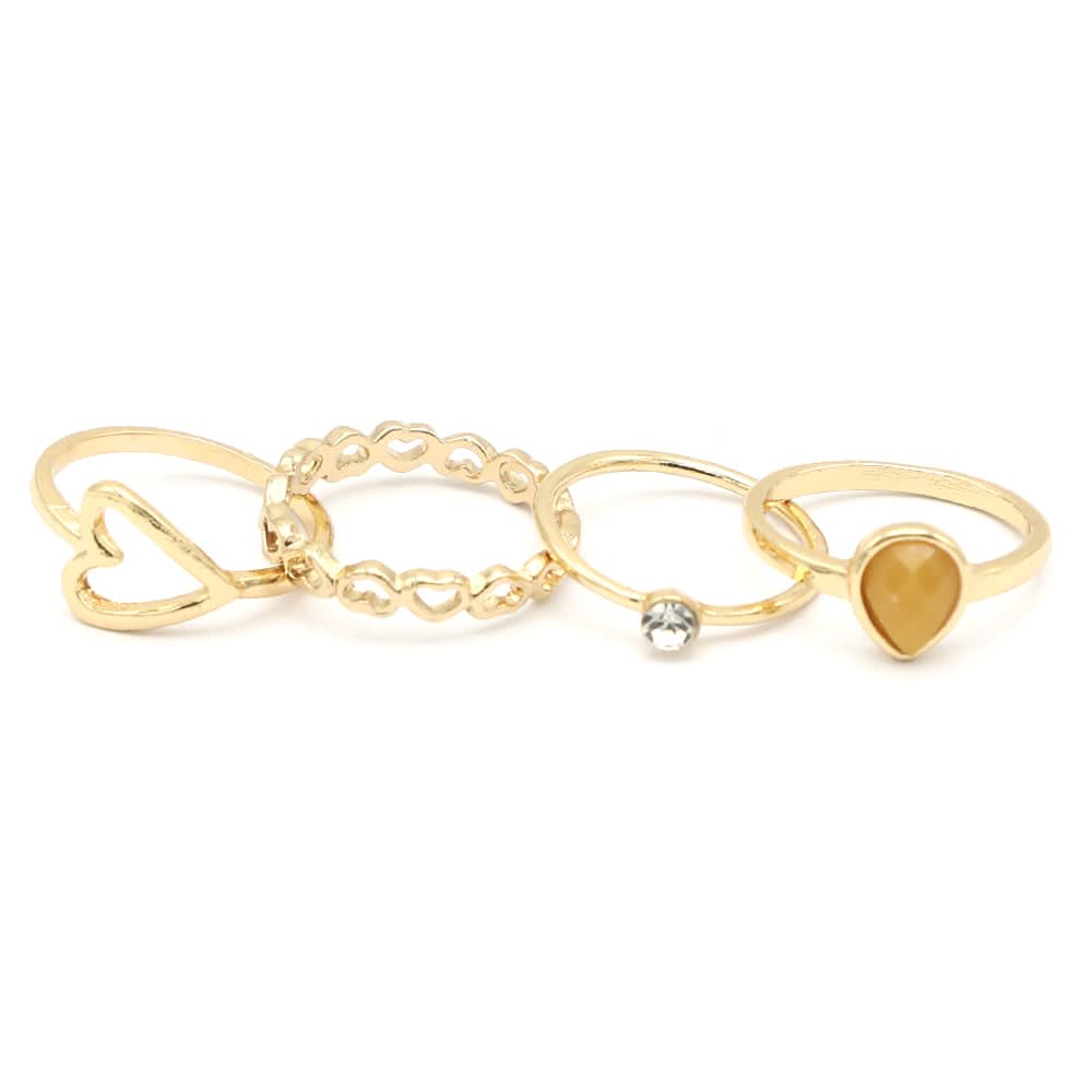 Women's Ring 4Pc - Yellow, Women, Finger Rings, Chase Value, Chase Value