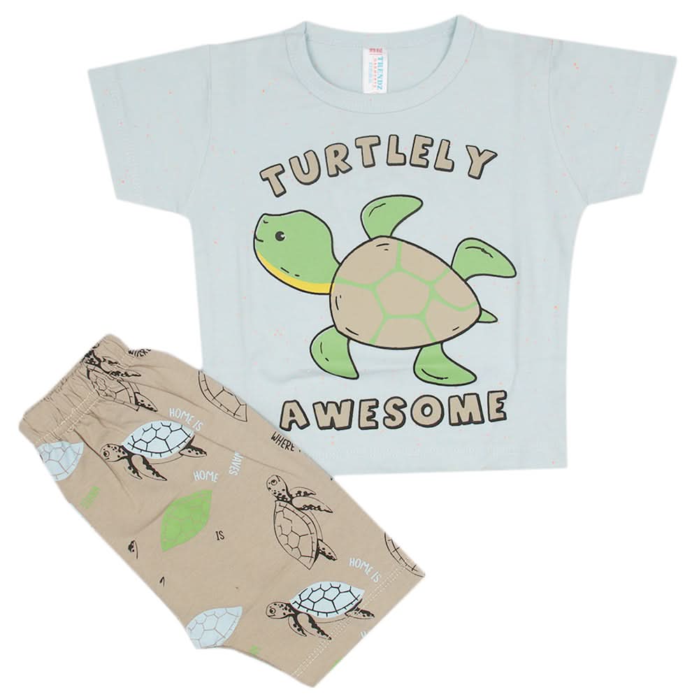 Newborn Boys Half Sleeves Suit - Blue, Kids, Newborn Boys Sets And Suits, Chase Value, Chase Value