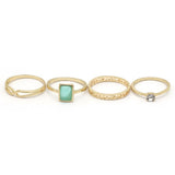 Women's Ring 4Pc - Green, Women, Finger Rings, Chase Value, Chase Value