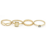 Women's Ring 4Pc - Yellow, Women, Finger Rings, Chase Value, Chase Value