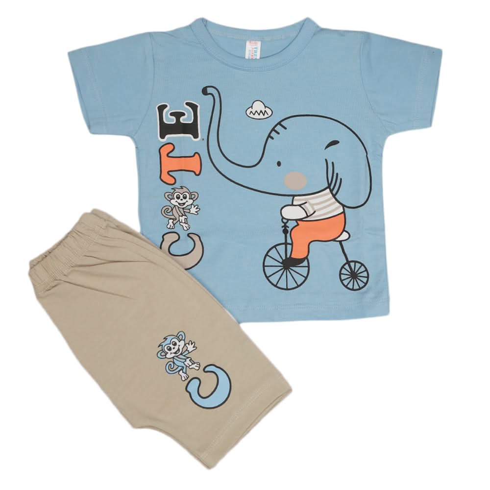 Newborn Boys Half Sleeves Suit - Blue, Kids, Newborn Boys Sets And Suits, Chase Value, Chase Value