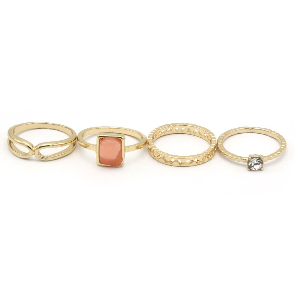 Women's Ring 4Pc - Peach, Women, Finger Rings, Chase Value, Chase Value