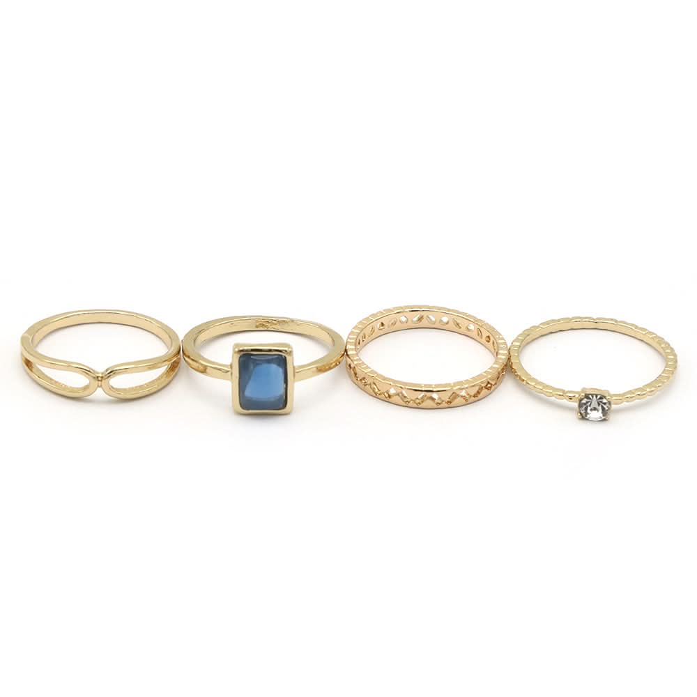 Women's Ring 4Pc - Blue, Women, Finger Rings, Chase Value, Chase Value