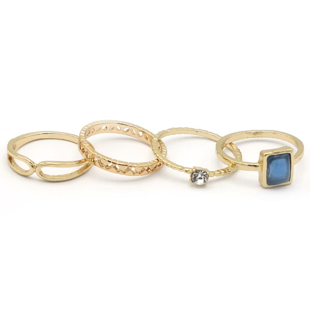 Women's Ring 4Pc - Blue, Women, Finger Rings, Chase Value, Chase Value