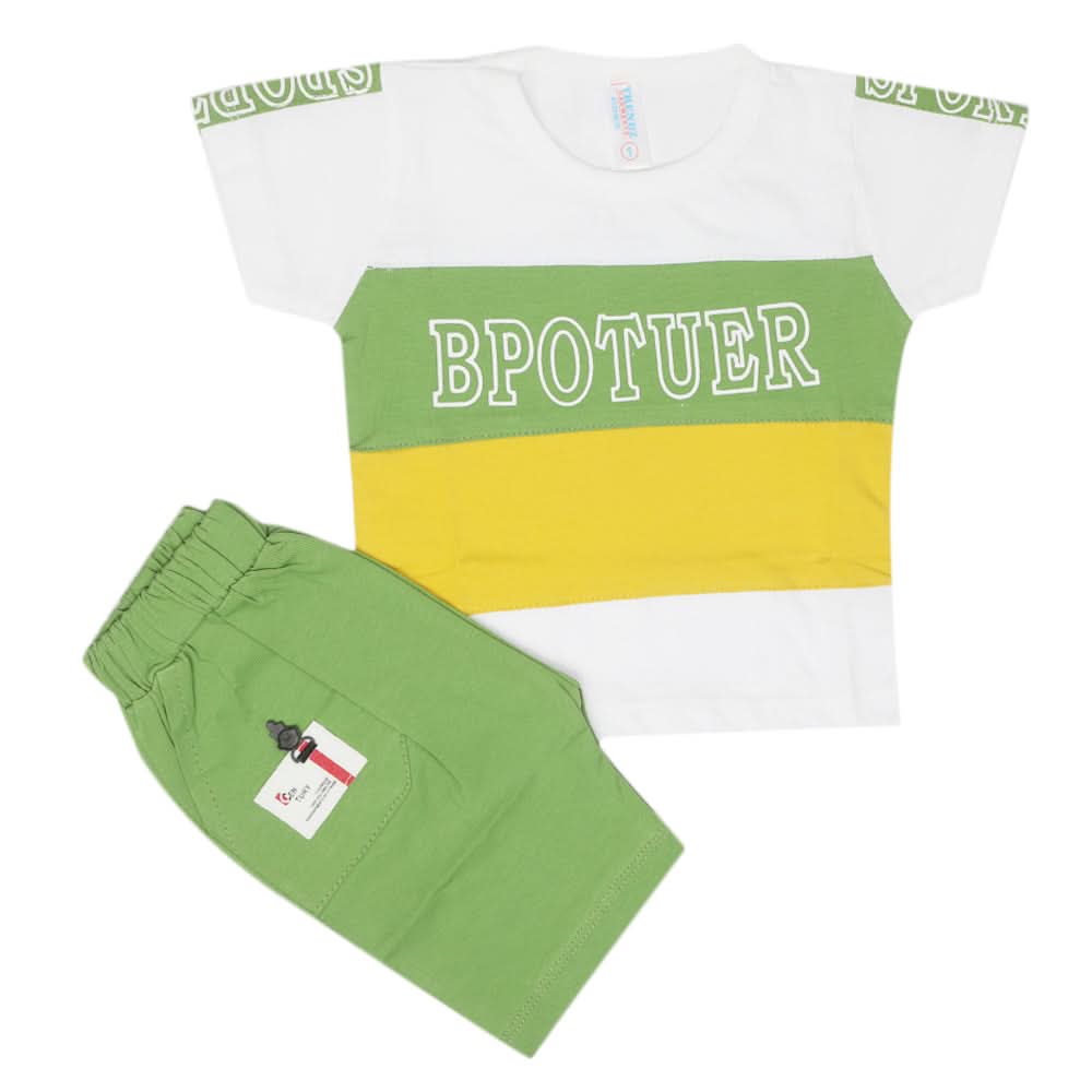 Newborn Boys Half Sleeves Suit - Green, Kids, Newborn Boys Sets And Suits, Chase Value, Chase Value