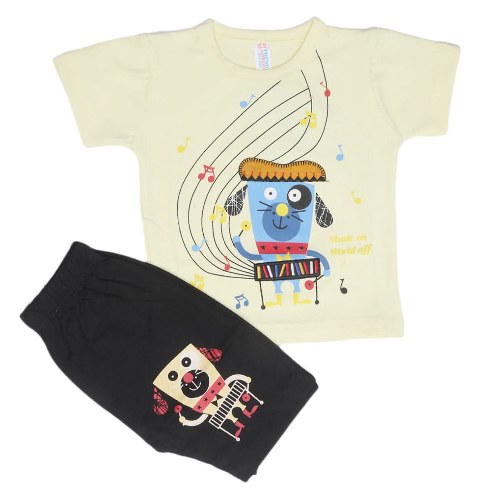 Newborn Boys Half Sleeves Suit - Lemon, Kids, Newborn Boys Sets And Suits, Chase Value, Chase Value