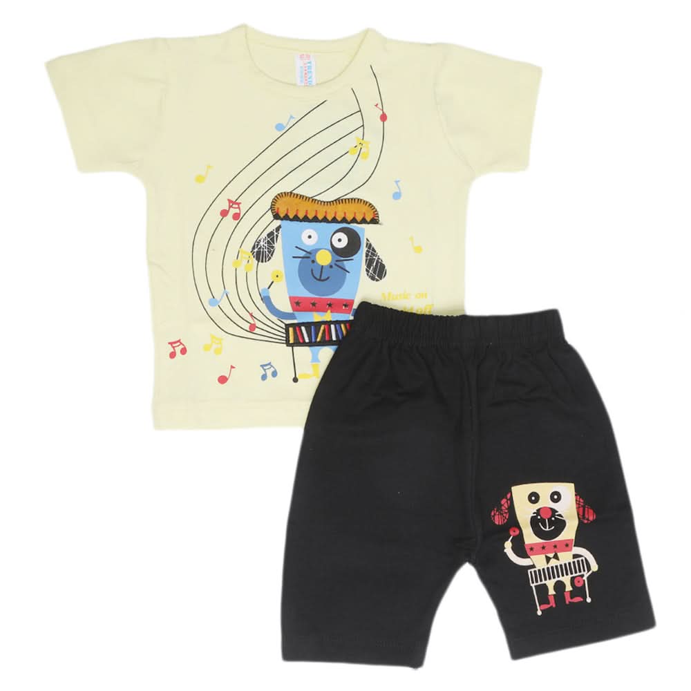 Newborn Boys Half Sleeves Suit - Lemon, Kids, Newborn Boys Sets And Suits, Chase Value, Chase Value