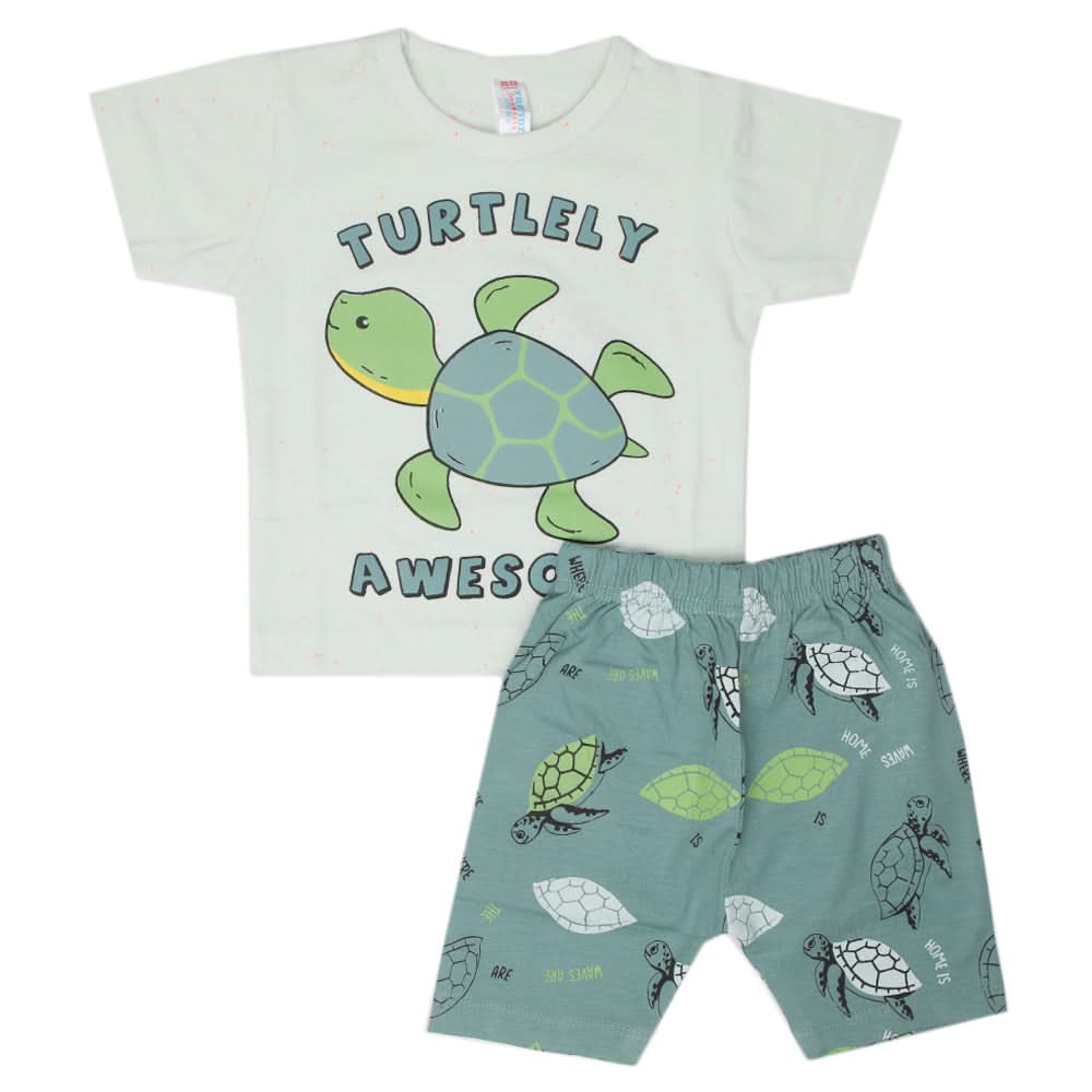 Newborn Boys Half Sleeves Suit - Cyan, Kids, Newborn Boys Sets And Suits, Chase Value, Chase Value