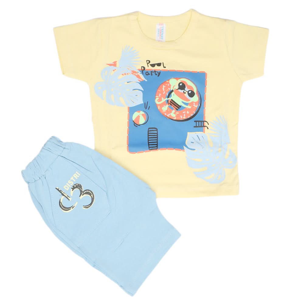 Newborn Boys Half Sleeves Suit - Lemon, Kids, Newborn Boys Sets And Suits, Chase Value, Chase Value