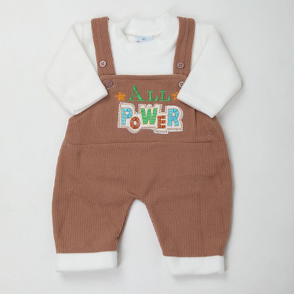 Newborn Boys Full Sleeves Romper - Brown, Kids, NB Boys Rompers, Chase Value, Chase Value