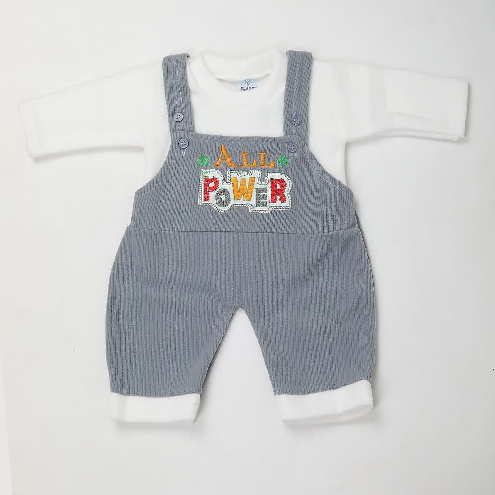 Newborn Boys Full Sleeves Romper - Steel Blue, Kids, NB Boys Rompers, Chase Value, Chase Value