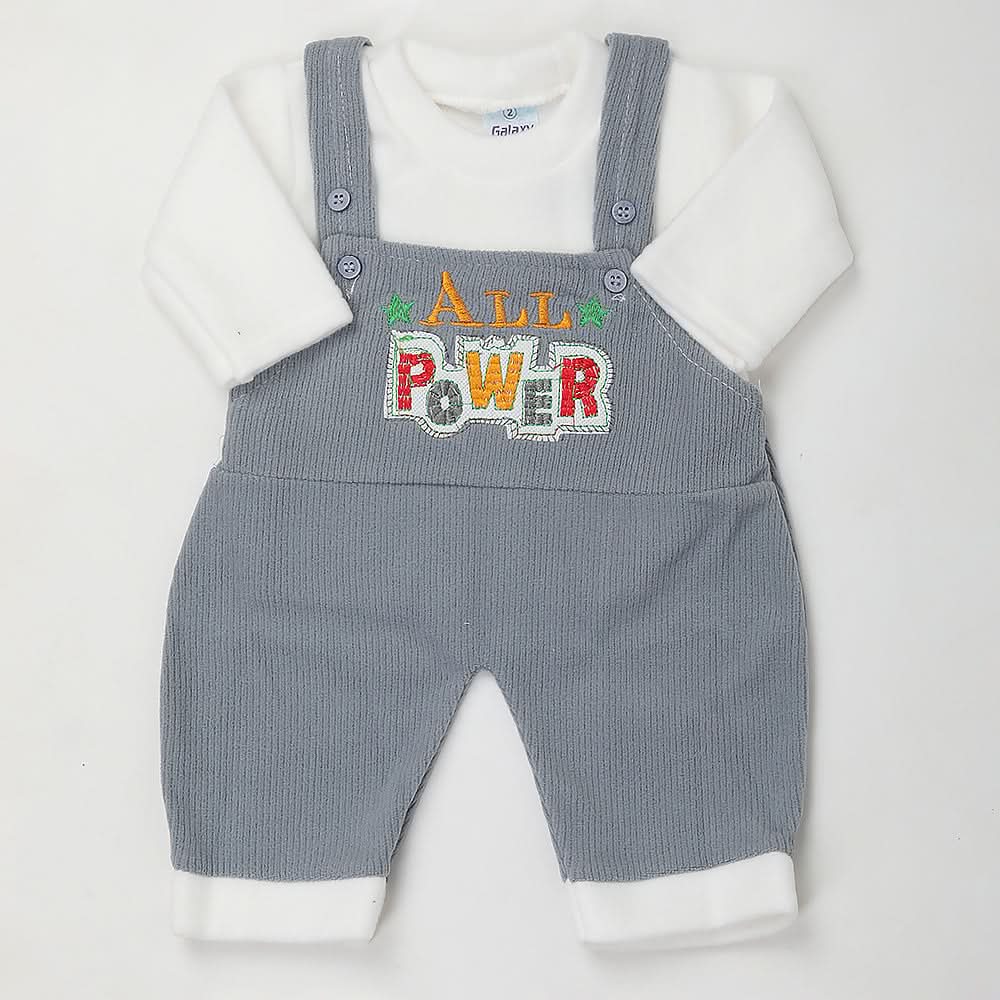 Newborn Boys Full Sleeves Romper - Steel Blue, Kids, NB Boys Rompers, Chase Value, Chase Value