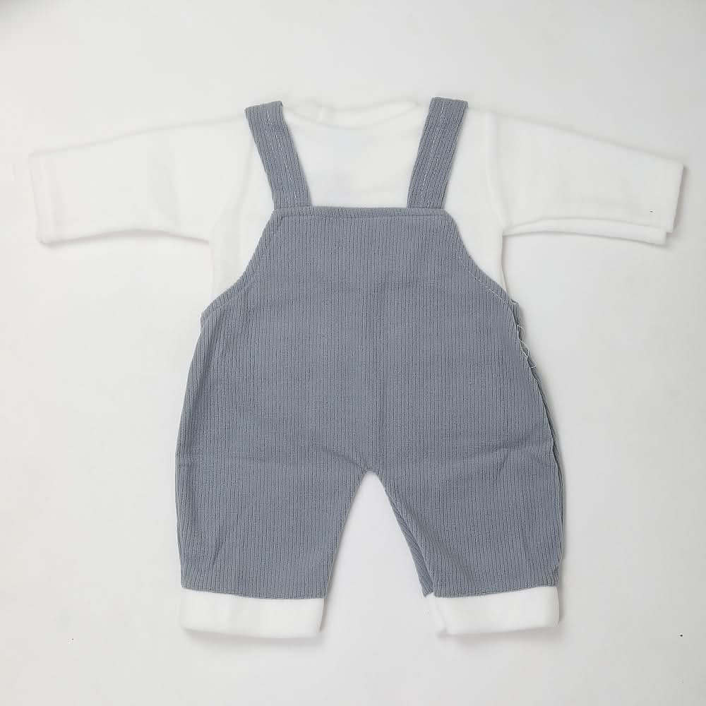 Newborn Boys Full Sleeves Romper - Steel Blue, Kids, NB Boys Rompers, Chase Value, Chase Value