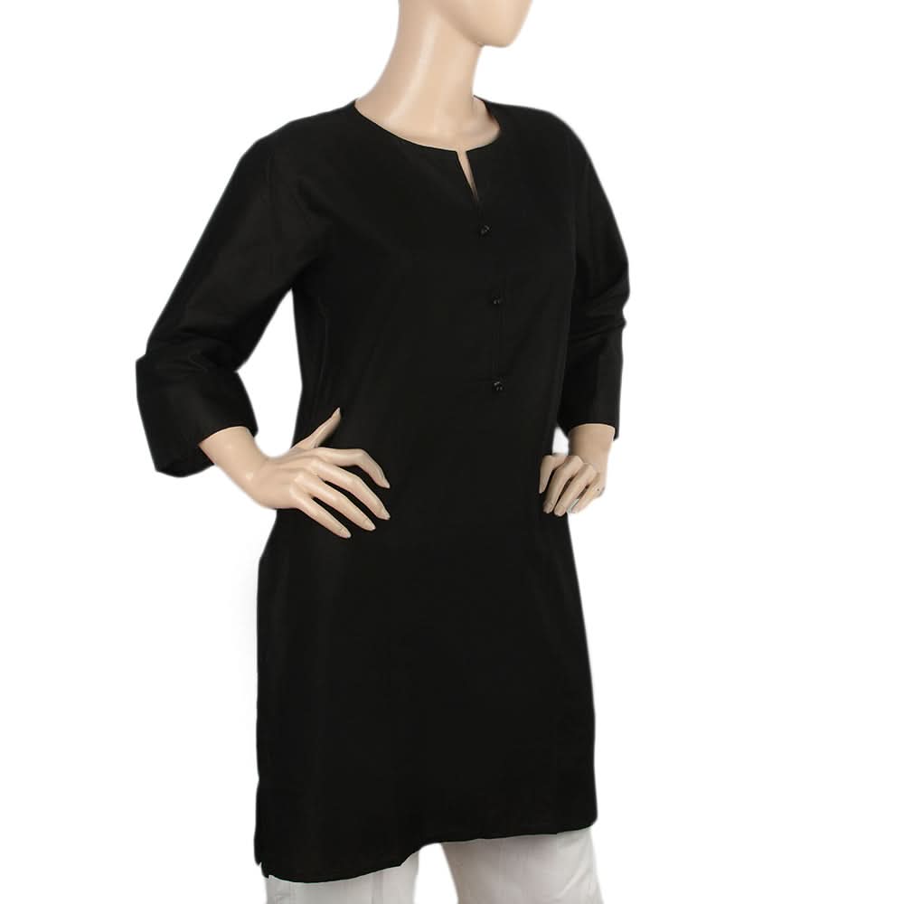 Women's Plain Kurti - Black, Women, Ready Kurtis, Chase Value, Chase Value