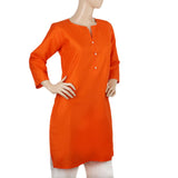 Women's Plain Kurti - Orange, Women, Ready Kurtis, Chase Value, Chase Value