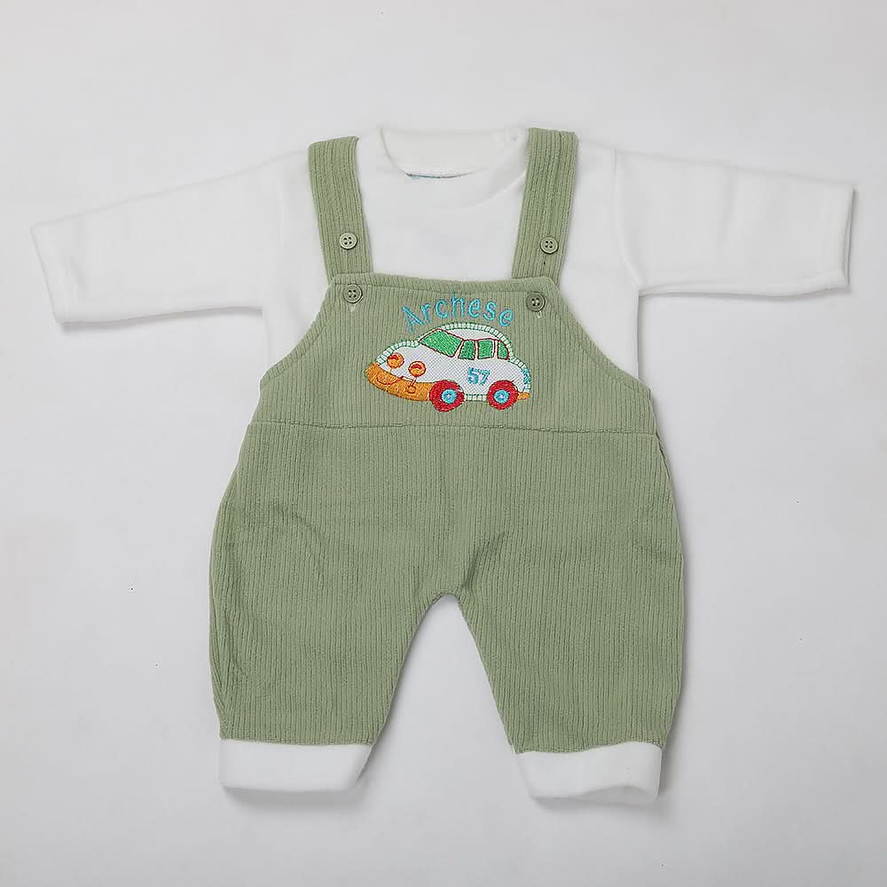Newborn Boys Full Sleeves Romper - Green, Kids, NB Boys Rompers, Chase Value, Chase Value