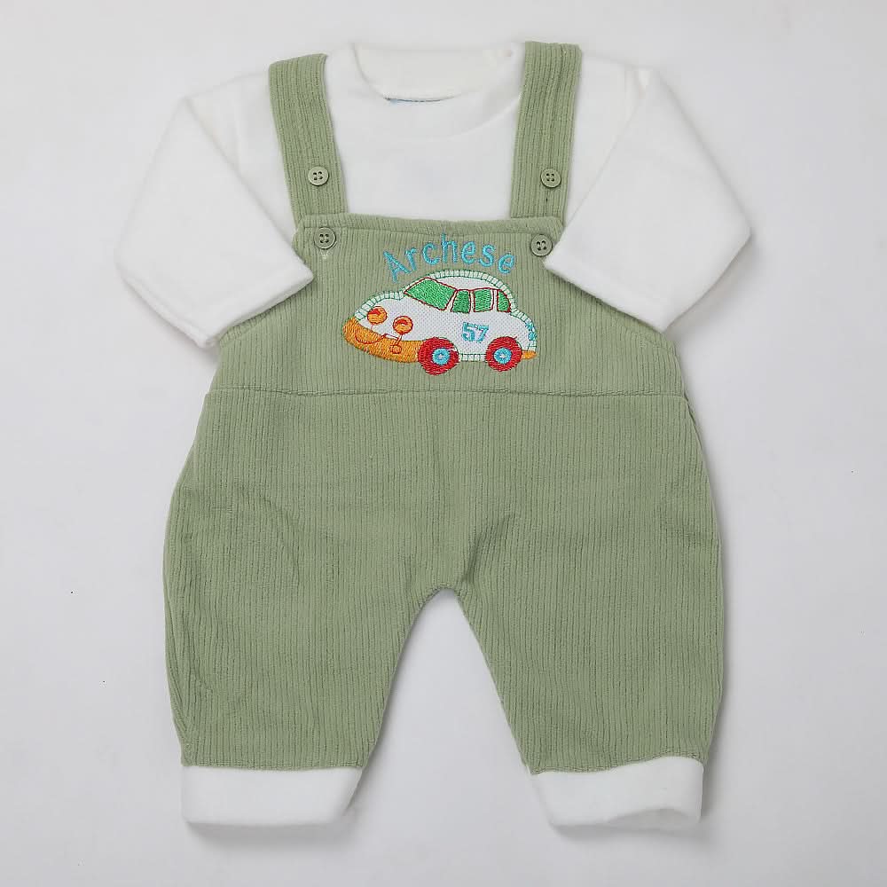 Newborn Boys Full Sleeves Romper - Green, Kids, NB Boys Rompers, Chase Value, Chase Value