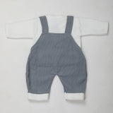 Newborn Boys Full Sleeves Romper - Steel Blue, Kids, NB Boys Rompers, Chase Value, Chase Value