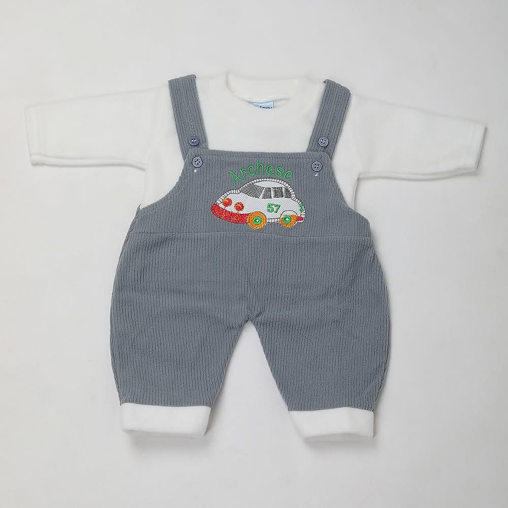 Newborn Boys Full Sleeves Romper - Steel Blue, Kids, NB Boys Rompers, Chase Value, Chase Value