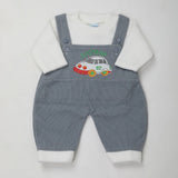 Newborn Boys Full Sleeves Romper - Steel Blue, Kids, NB Boys Rompers, Chase Value, Chase Value