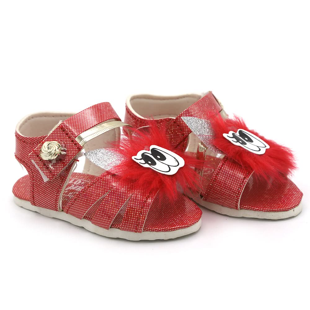Newborn Baby Sandal Rabbit Fur - Red, Kids, Newborn Caps, Shoes & Socks, Chase Value, Chase Value