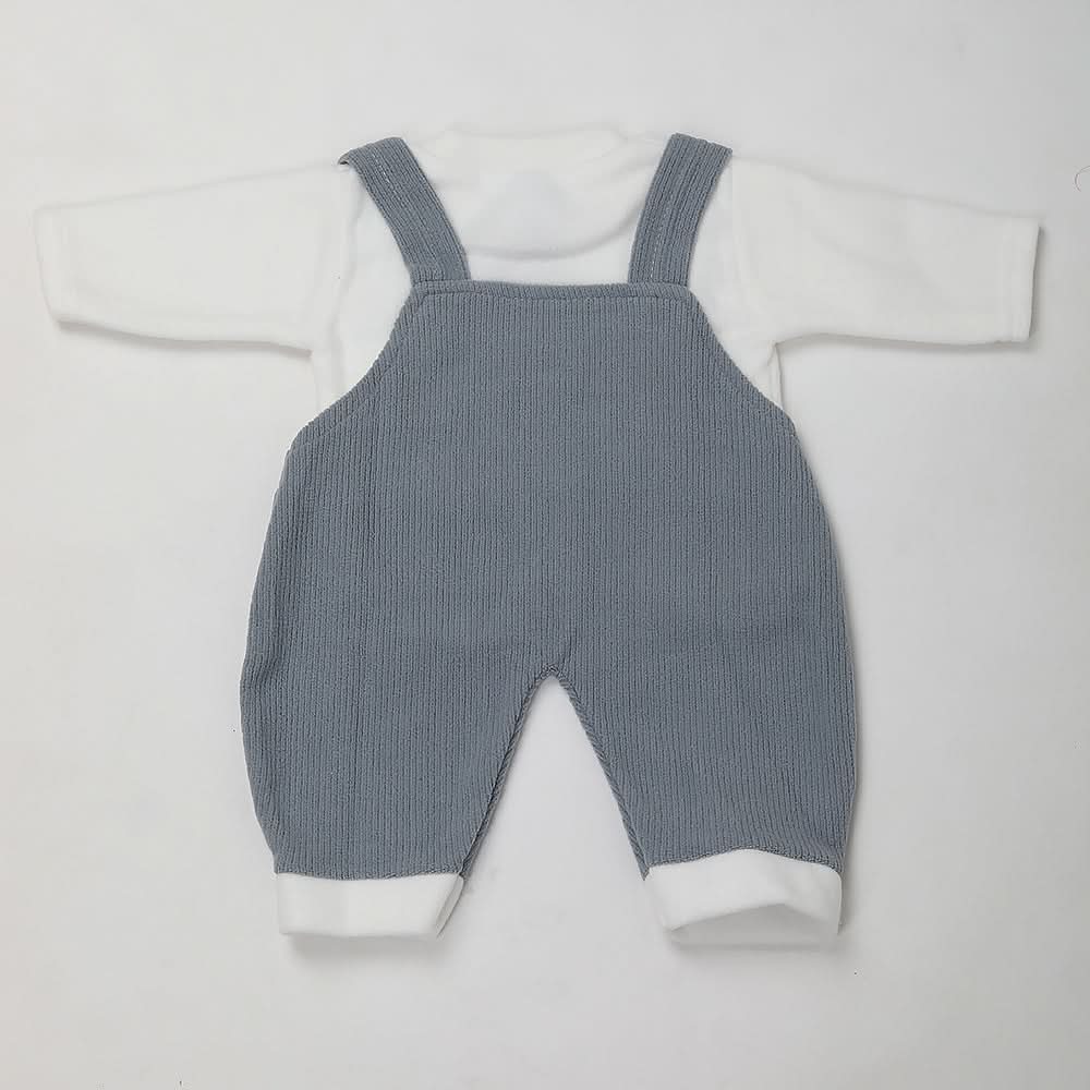 Newborn Boys Full Sleeves Romper - Steel Blue, Kids, NB Boys Rompers, Chase Value, Chase Value