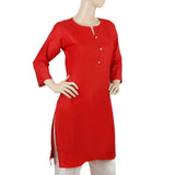 Women's Plain Kurti - Red, Women, Ready Kurtis, Chase Value, Chase Value