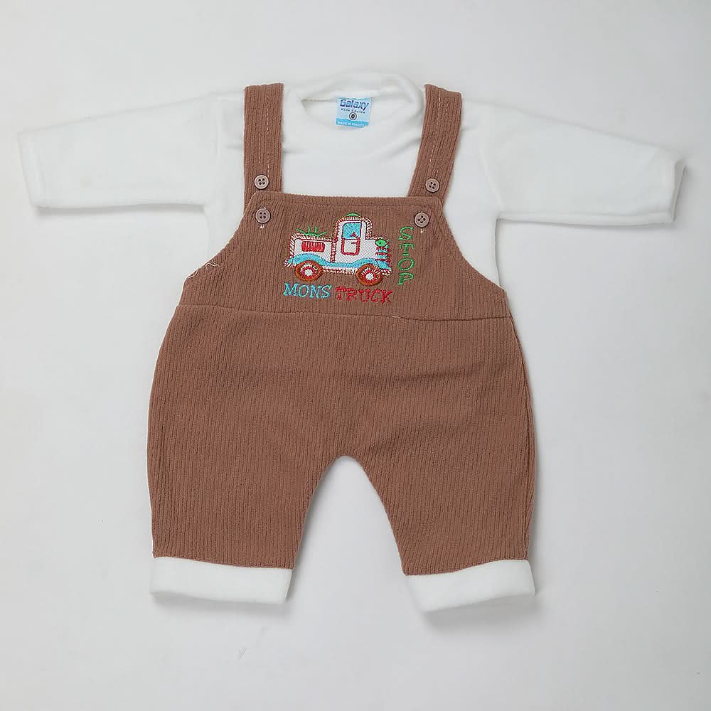 Newborn Boys Full Sleeves Romper - Brown, Kids, NB Boys Rompers, Chase Value, Chase Value