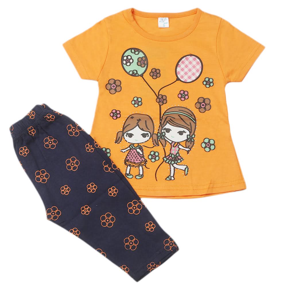 Girls Pajama Suit - Orange, Kids, Girls Sets And Suits, Chase Value, Chase Value