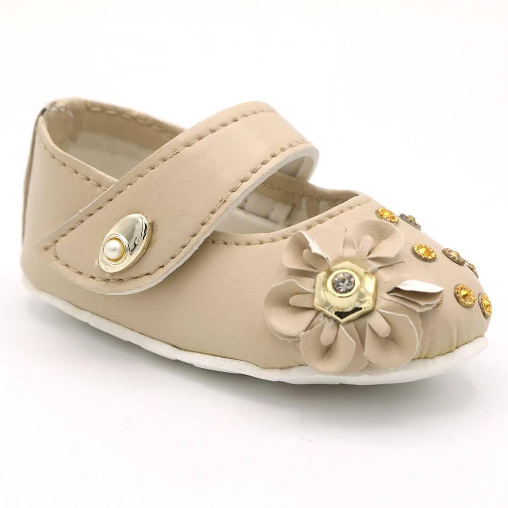 Newborns Pumpy With Stone - Beige, Kids, Newborn Caps, Shoes & Socks, Chase Value, Chase Value
