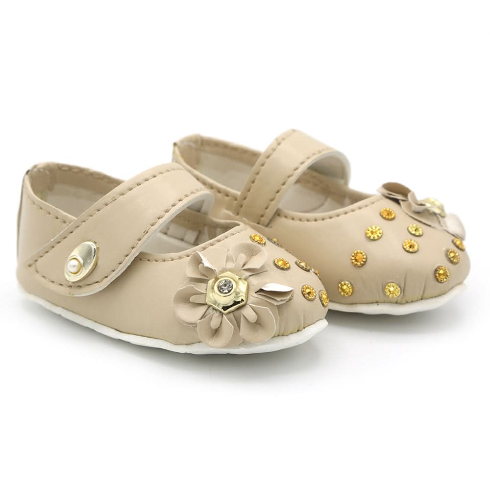 Newborns Pumpy With Stone - Beige, Kids, Newborn Caps, Shoes & Socks, Chase Value, Chase Value