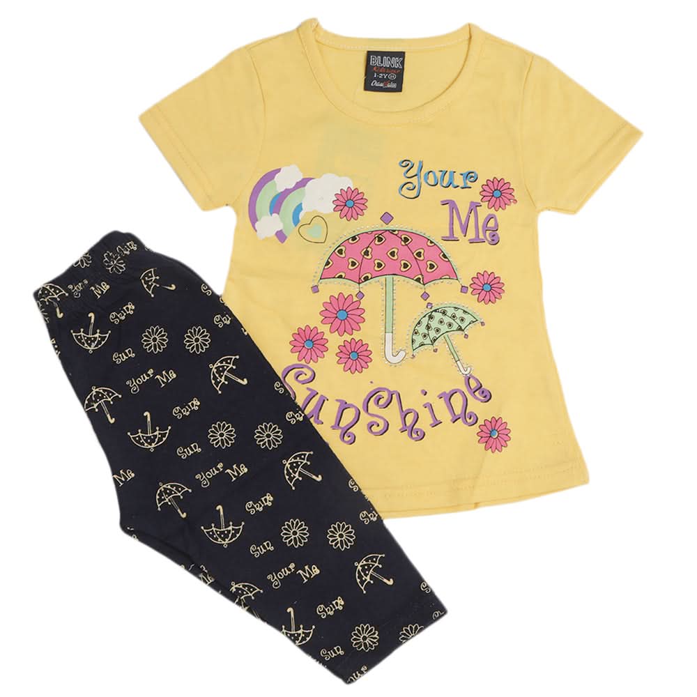 Girls Pajama Suit - Yellow, Kids, Girls Sets And Suits, Chase Value, Chase Value