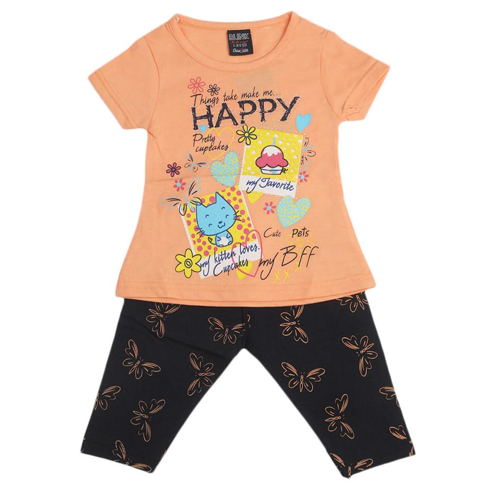 Girls Pajama Suit - Peach, Kids, Girls Sets And Suits, Chase Value, Chase Value