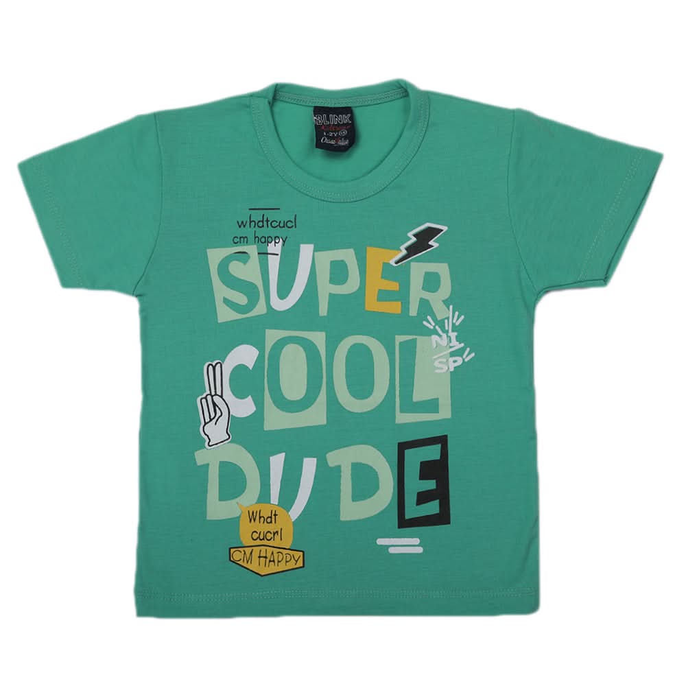 Boys Half Sleeves T-Shirt - Light Green, Boys T-Shirts, Chase Value, Chase Value
