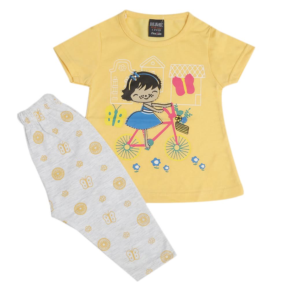 Girls Pajama Suit - Yellow, Kids, Girls Sets And Suits, Chase Value, Chase Value