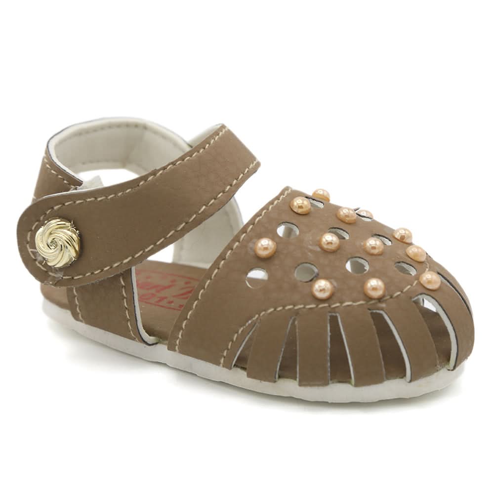 Newborn Baby Sandal With Stone - Brown, Kids, Newborn Caps, Shoes & Socks, Chase Value, Chase Value