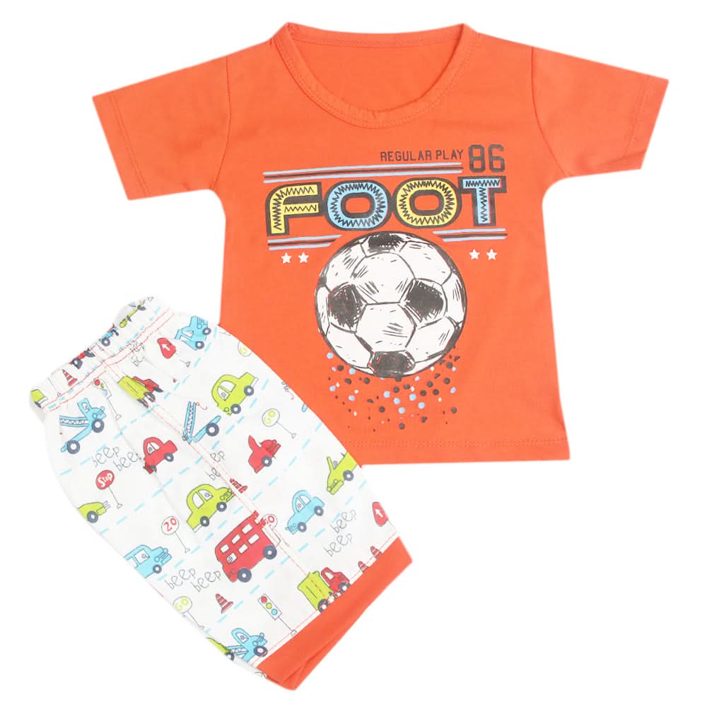 Boys Half Sleeves Short Suit - Orange, Kids, Boys Sets And Suits, Chase Value, Chase Value