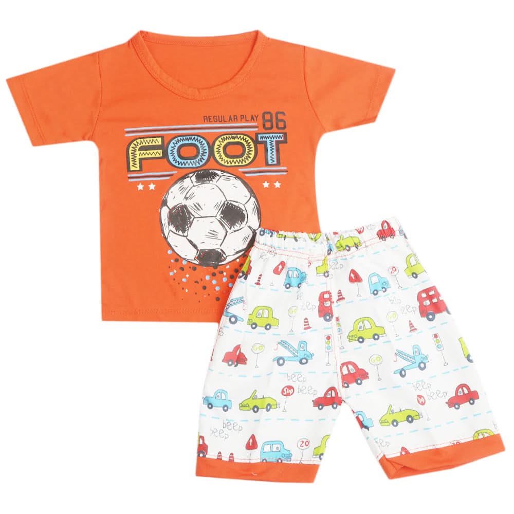 Boys Half Sleeves Short Suit - Orange, Kids, Boys Sets And Suits, Chase Value, Chase Value