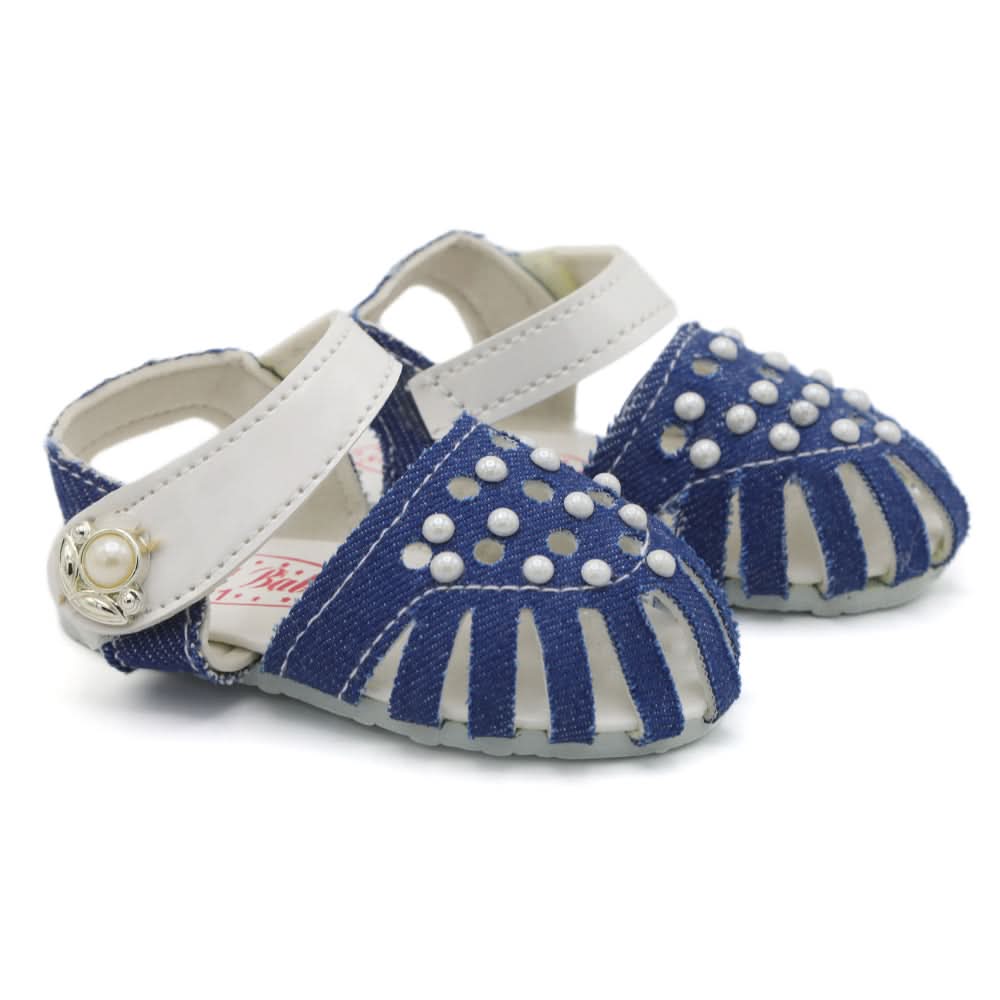 Newborn Baby Sandal With Stone - Navy Blue, Kids, Newborn Caps, Shoes & Socks, Chase Value, Chase Value