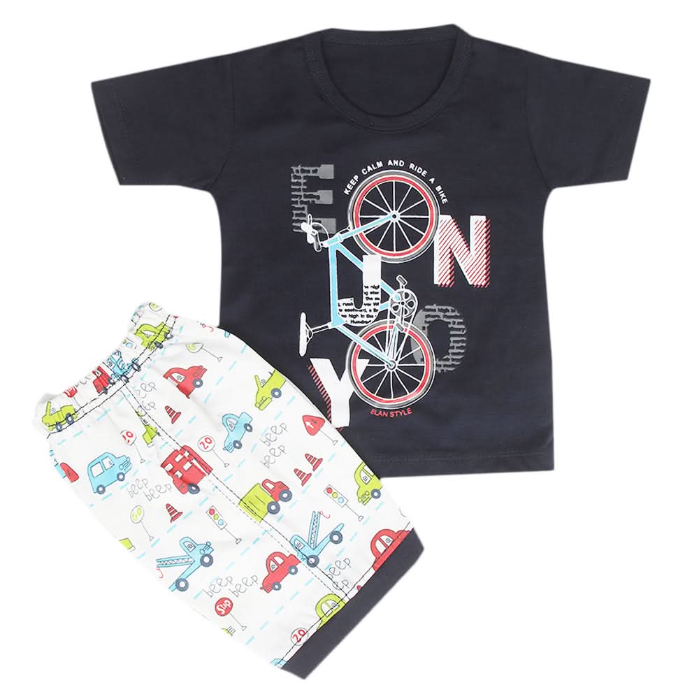 Boys Half Sleeves Short Suit - Navy Blue, Kids, Boys Sets And Suits, Chase Value, Chase Value