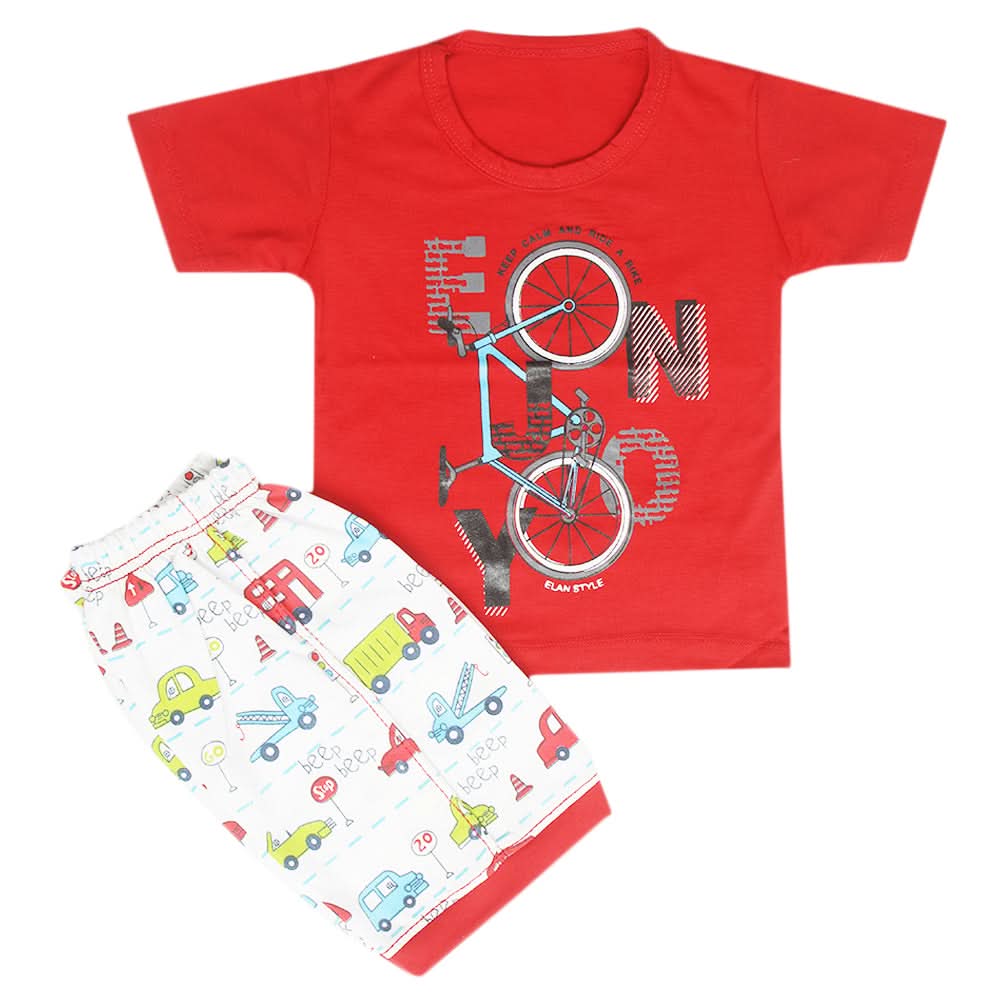 Boys Half Sleeves Short Suit - Red, Kids, Boys Sets And Suits, Chase Value, Chase Value