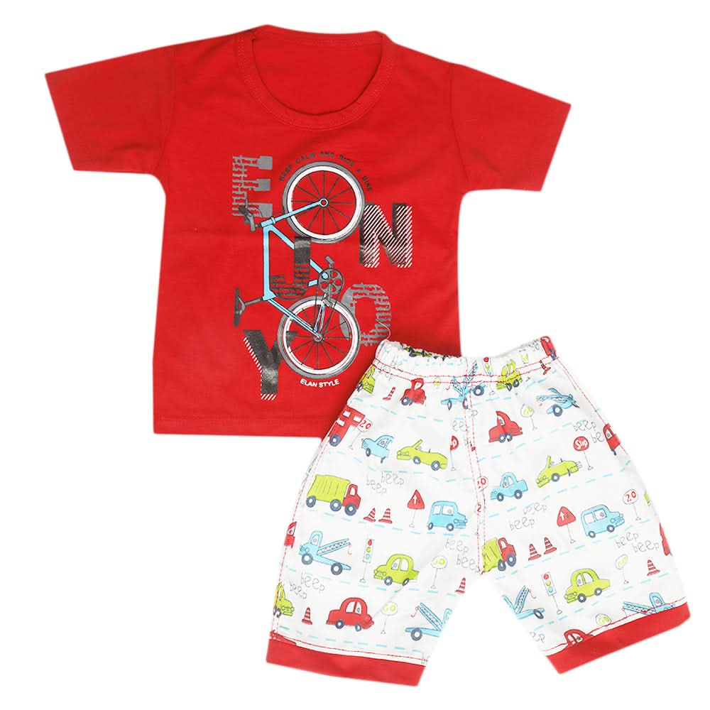 Boys Half Sleeves Short Suit - Red, Kids, Boys Sets And Suits, Chase Value, Chase Value